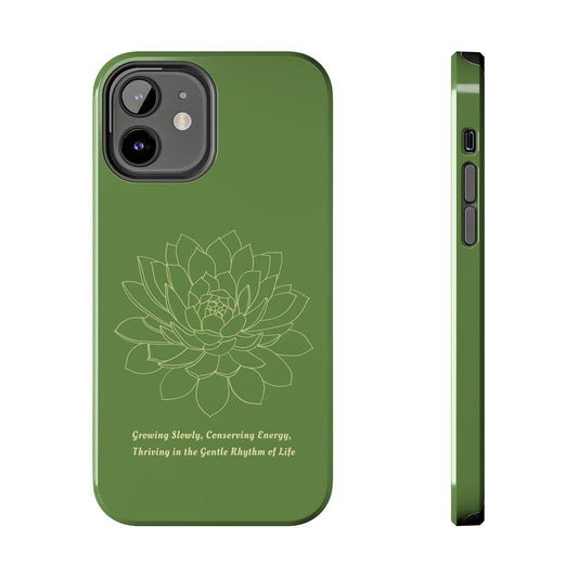 Succulent iPhone Case: Tough Green Case for Plant Lovers - Positive Message Phone Cover