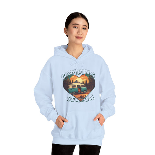 Cozy Vintage Camping Season Heart Hoodie: Wrap Yourself in Adventure with Comfort