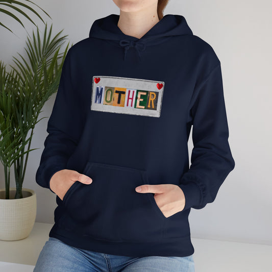 Cozy Vintage License Plate Mother's Day Hoodie - Retro Style for Mom